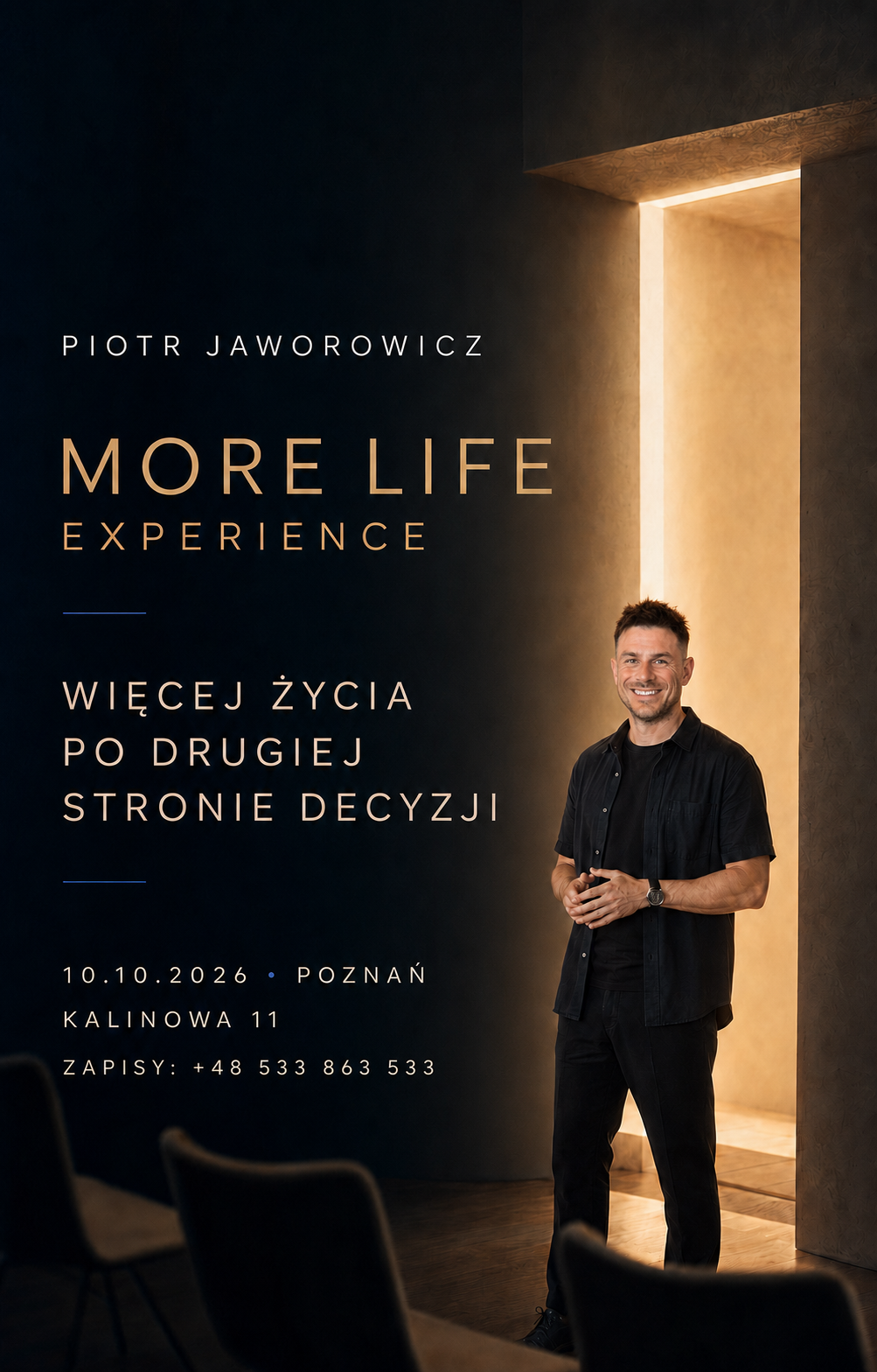 Plakat More Life Experience z Piotrem Jaworowiczem